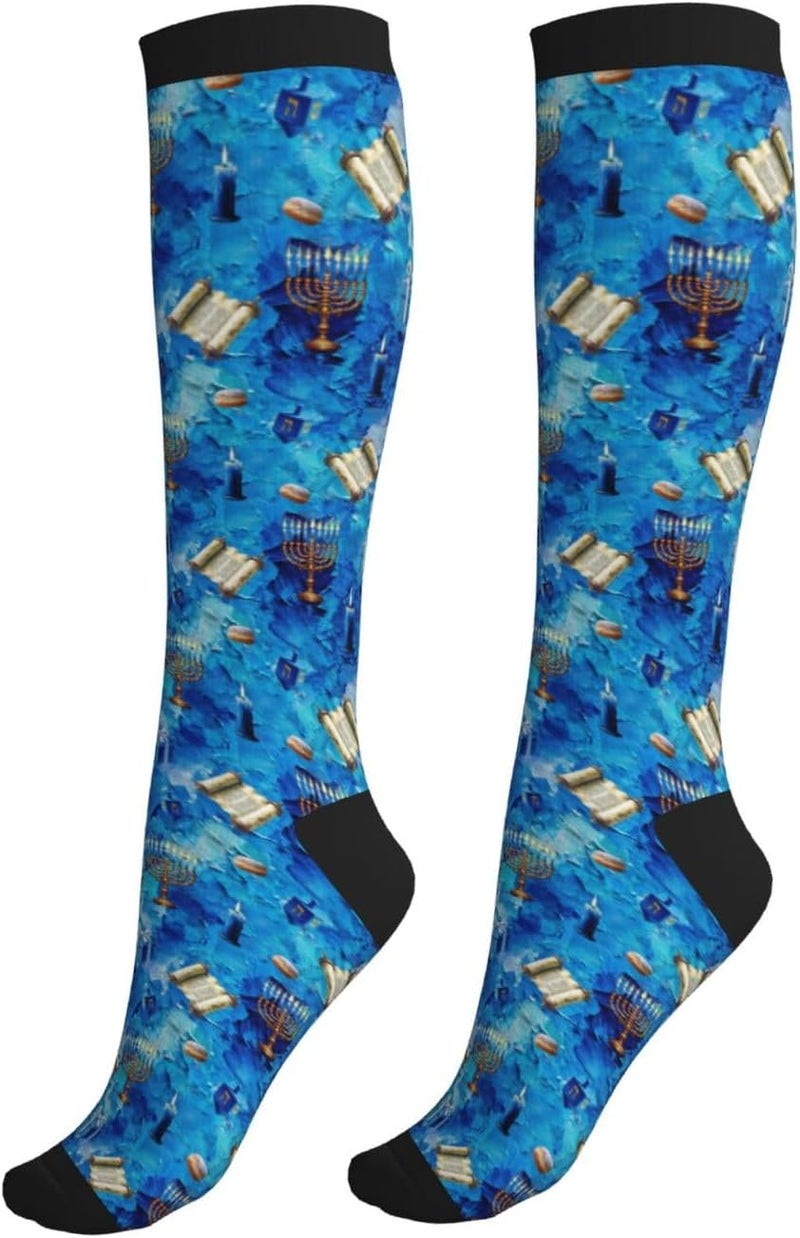 thmnj Compression Socks Knee High Support Socks for Women Men Circulation Stockings for Athletic Running Cycling Flying - Image 1